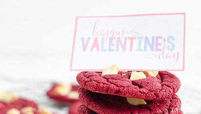 Valentýnské cookies „červený samet“