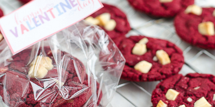 Valentýnské cookies „červený samet“