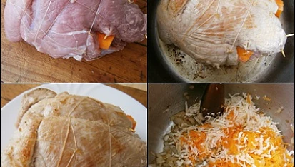 Vepřová kýta na smetaně bez mouky, Maso prošpikujeme,utáhneme nití,okořeníme a opečeme.Dáme stranou a ve výpeku osmažíme cibuli a zeleninu