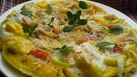 Bramborová omeleta s tvarůžky