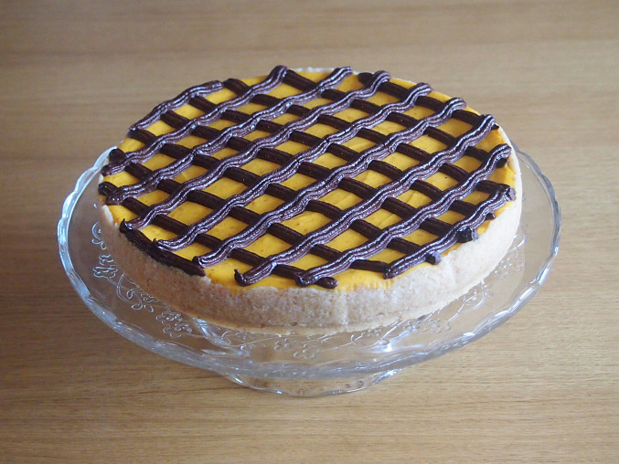 Dýňový cheesecake s čoko mřížkou