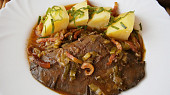 Játra na slanině (podle mámy) (Vhodná příloha-rýže,brambory)