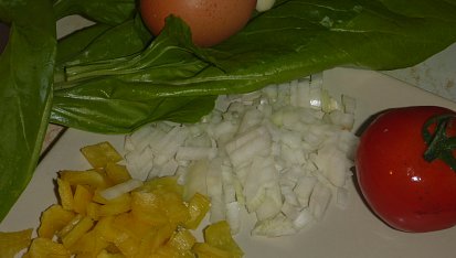 Mangoldová variace na shakshuka (na arabské lečo)