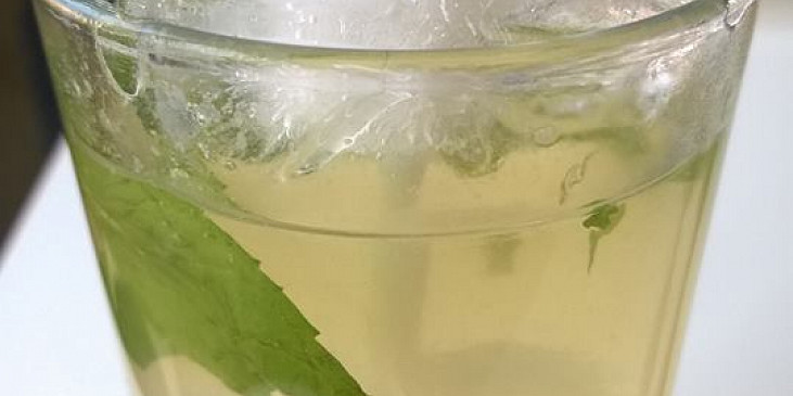 Osvěžující ledový zelený čaj s broskví a mátou