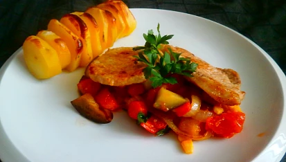Ratatouille a vepřové maso