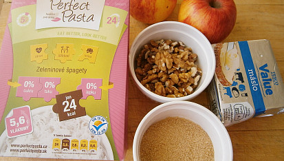 Sladké nudle Perfect Pasta na jablku s ořechy, Část použitých surovin