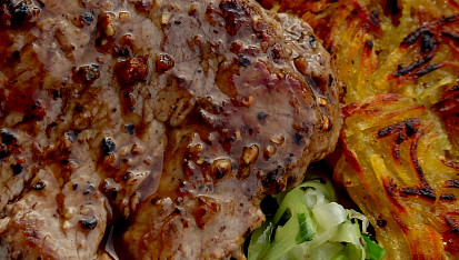 Steak z hovězí svíčkové s pórkovou trávou, Steak z hovězí svíčkové s pórkovou trávou