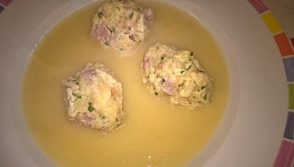 Šunkové knedlíčky  jednoduché - zavářka do polévky