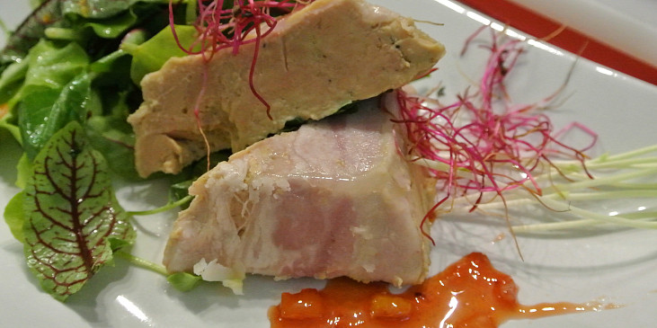 Terina z foie gras s pomerančovou redukcí
