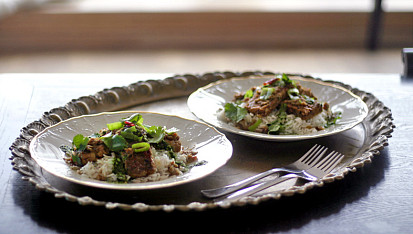 Thajský tempeh s koriandrem