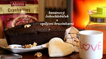Banánový čokochlebíček s opilými brusinkami