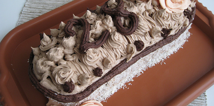 Čokoládovo - marcipánový krémový dort 28