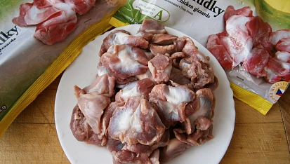 Kuřecí žaludky na celeru