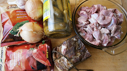 Kuřecí žaludky se znojemskou příchutí, Část použitých surovin