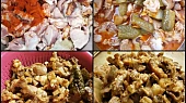 Kuřecí žaludky se znojemskou příchutí, Přidáme žaludky,papriku a prudce osmažíme.Podlijeme,přidáme okurky a dusíme doměkka.Poté vše přecedíme a žaludky vybereme stranou