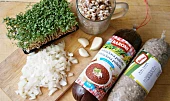 Prdelačka s řeřichou- zabijačková polévka z polotovaru, Část použitých surovin