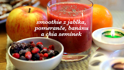 Smoothie s jablkem, pomerančem, banánem a chia