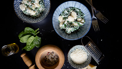 Bezlepkové gnocchi se špenátem a ricottou