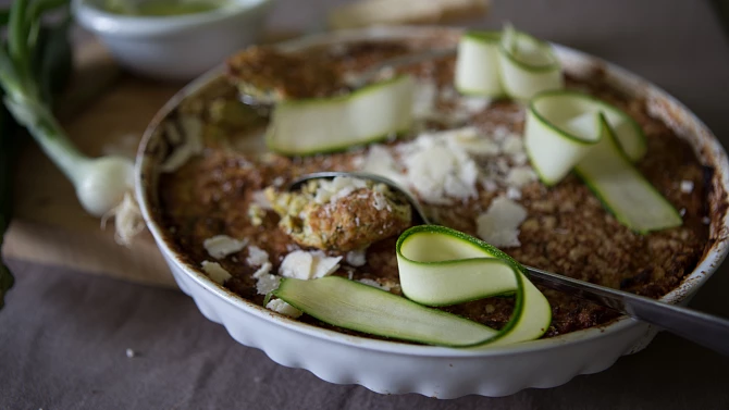 Bezlepkový cuketový gratin podle Julie Child