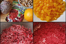 Část použitých surovin.Řepu nastrouháme a ponorným mixérem rozmixujeme společně s Lučinou na jemnou kaši