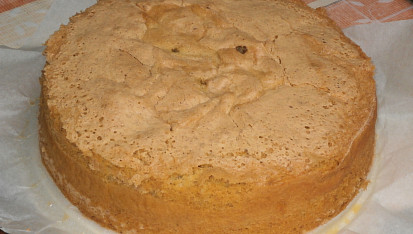 Kakaový olejový korpus na dort, korpus upečený, ale s ořechy