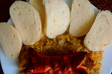 s knedlíkem, stejní recept místo klobásy párek