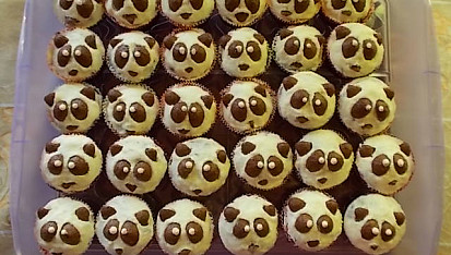 Panda muffiny s mandarinkami