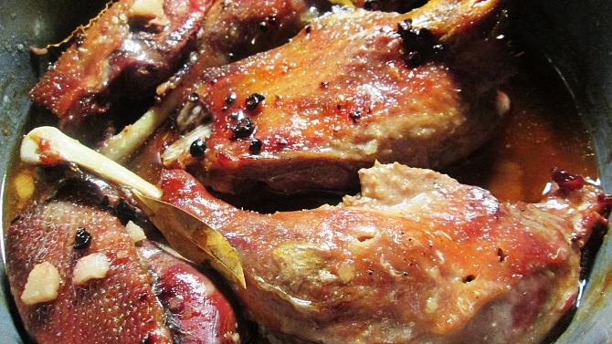 Pečená divoká husa na koření, Upečená divoká husa