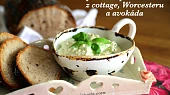 Pikantní pomazánka z cottage, worcesteru a avokáda