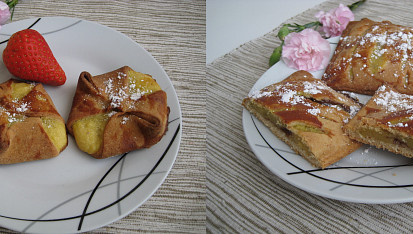Šátečky s pudinkovou Amaretto náplní (mřížky)