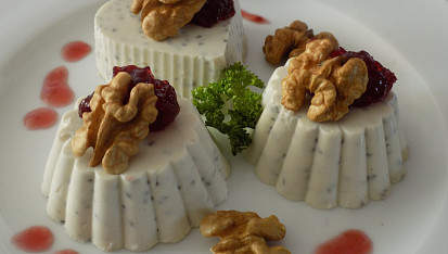 Sýrová panna cotta s chia semínky