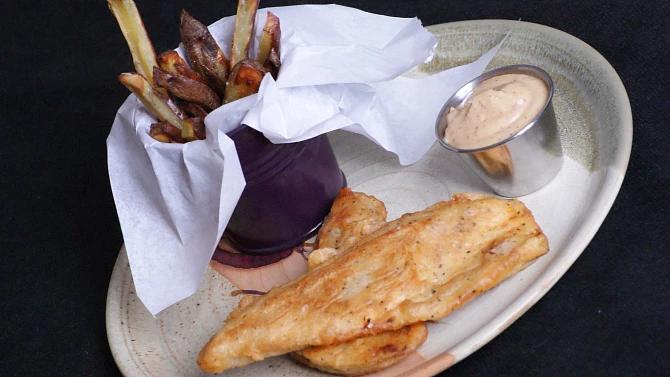 Vegan fish and chips