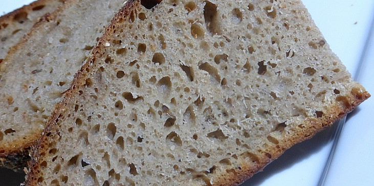 celožitný chleba kynutý jen žitným kváskem (bez droždí)