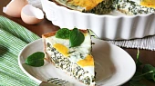 Celozrnný quiche se špenátem a vejci