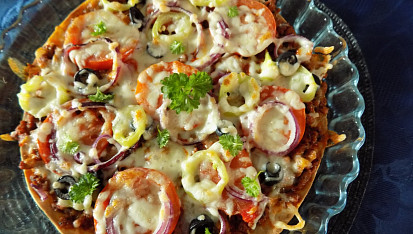 Tortillová  "pizza" s mletým masem