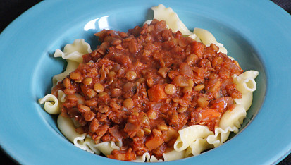 Čočkové ragú bolognese