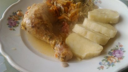 Kuřecí stehna pečená v zelenině, Kuřecí stehna,pečenánna zelenině