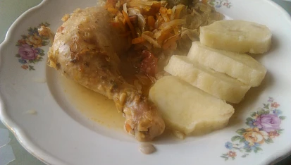 Kuřecí stehna pečená v zelenině, Kuřecí stehna,pečenánna zelenině