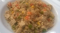 Smažená rýže bez tuku (vegan)