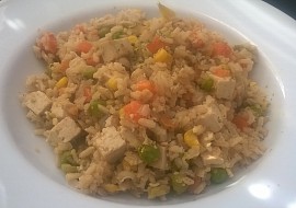Smažená rýže bez tuku (vegan)
