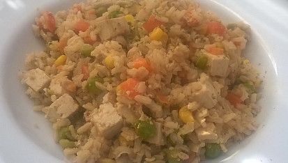 Smažená rýže bez tuku (vegan)