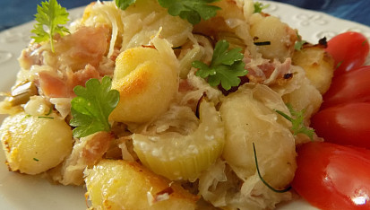 Zapečené gnocchi se zelím kyselým
