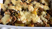 Bramborová směs s hlívou, lilkem a adžikou
