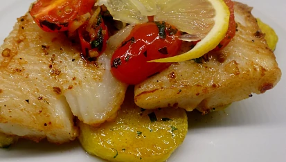 Halibut s teplou zeleninou