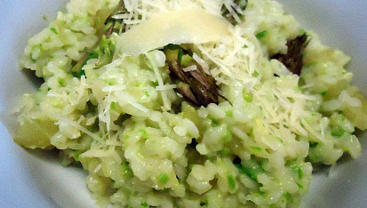 Krémové risotto s chřestovým pestem
