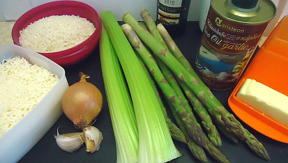Krémové risotto s chřestovým pestem