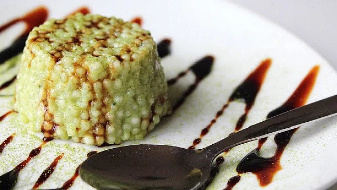 Matcha tapioca pudink