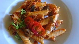 Penne s lilkem a mozzarellou