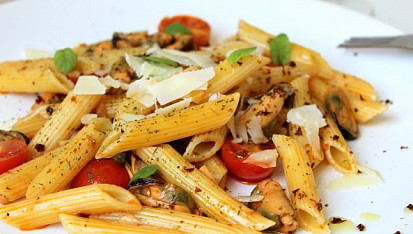 Penne se slávkami a parmezánem