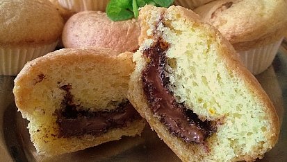 Bezlepkové kokosové mufinky s nugetou